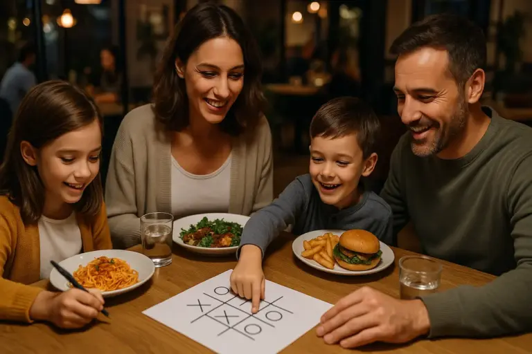 Giochi per famiglie durante la cena fuori: le idee più semplici che non annoiano mai