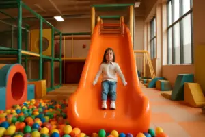 Qual è la struttura ideale per uno spazio giochi al coperto? Il particolare che impedisce la noia anche se piove