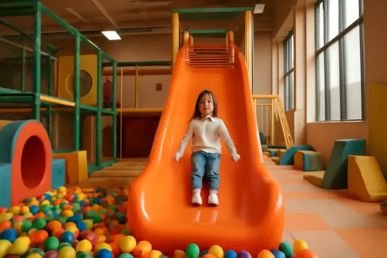 Qual è la struttura ideale per uno spazio giochi al coperto? Il particolare che impedisce la noia anche se piove