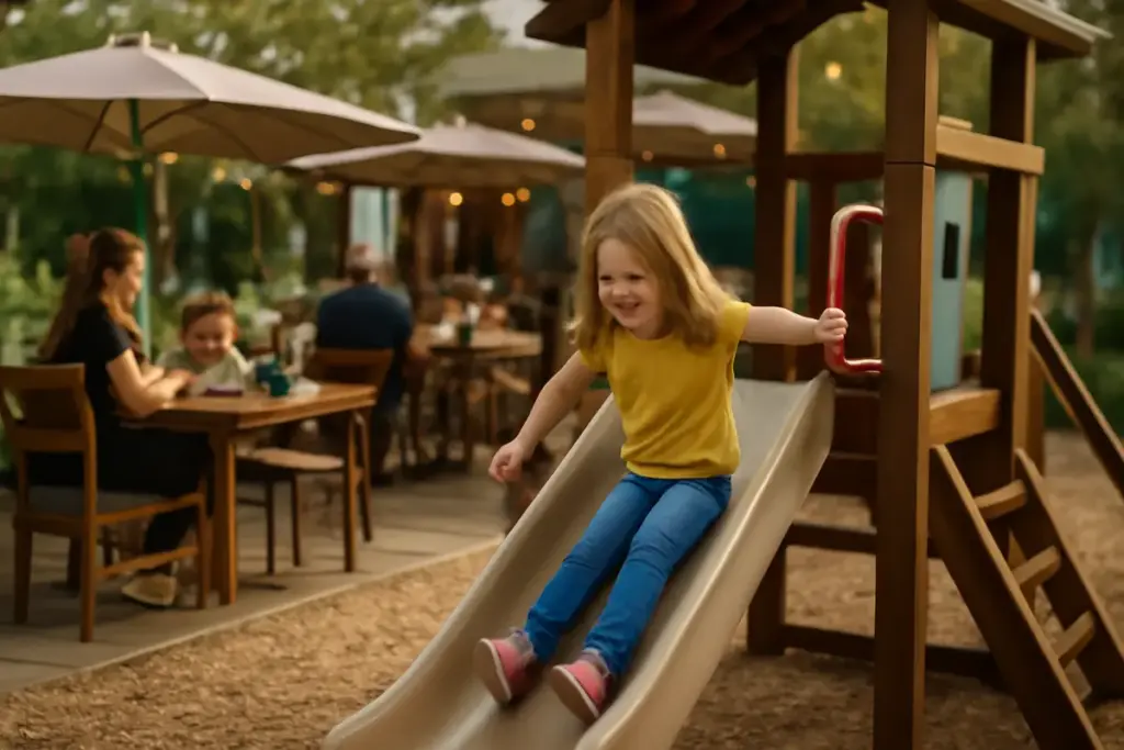 Spazi outdoor per bambini nei locali: il beneficio poco noto di giocare all’aria aperta mentre si cena fuori